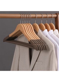 VIHAX Wooden Hanger For Clothes Hanging | Hangers For Wardrobe And Cupboard | Non-Slip Bar | Precisely Cut Notches | 360 Degree Swivel Chrome Hook | Hanging Garments And Accessories (20 Pieces) - pzsku/Z0DC800A15B68760230B8Z/45/_/1737806059/a93147ef-13c1-43ce-b92b-cc861795105c