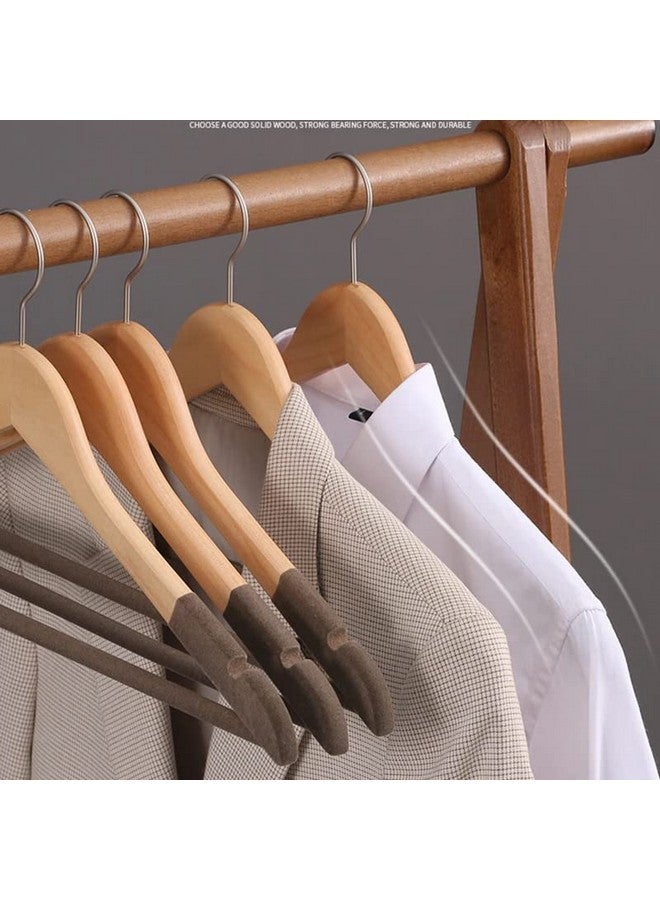 VIHAX VIHAX Wooden Hanger For Clothes Hanging | Hangers For Wardrobe And Cupboard | Non-Slip Bar | Precisely Cut Notches | 360 Degree Swivel Chrome Hook | Hanging Garments And Accessories (20 Pieces)  - Image 3