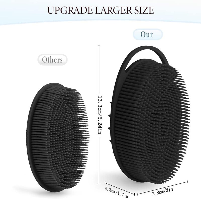 KQNBI Silicone Body Scrubber, Silicone Loofah, 2 Pcs Silicone Shower Scrubber, Exfoliating Silicone Shower Scrubber, 2 in 1 Silicone Body Scrub Brush Scalp Massager Shampoo Brush for All Skin Men Women Kids - Image 5