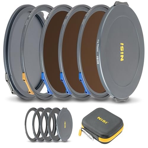 NiSi JetMag Pro Filmmaker Kit 82MAG Magnetic Filter Kit FS ND 2 3 and 4 Stop Black Mist 18 67mm72mm77mm82mm Adaptors Two Front Caps Back Cap Caddy Pouch - Image 1