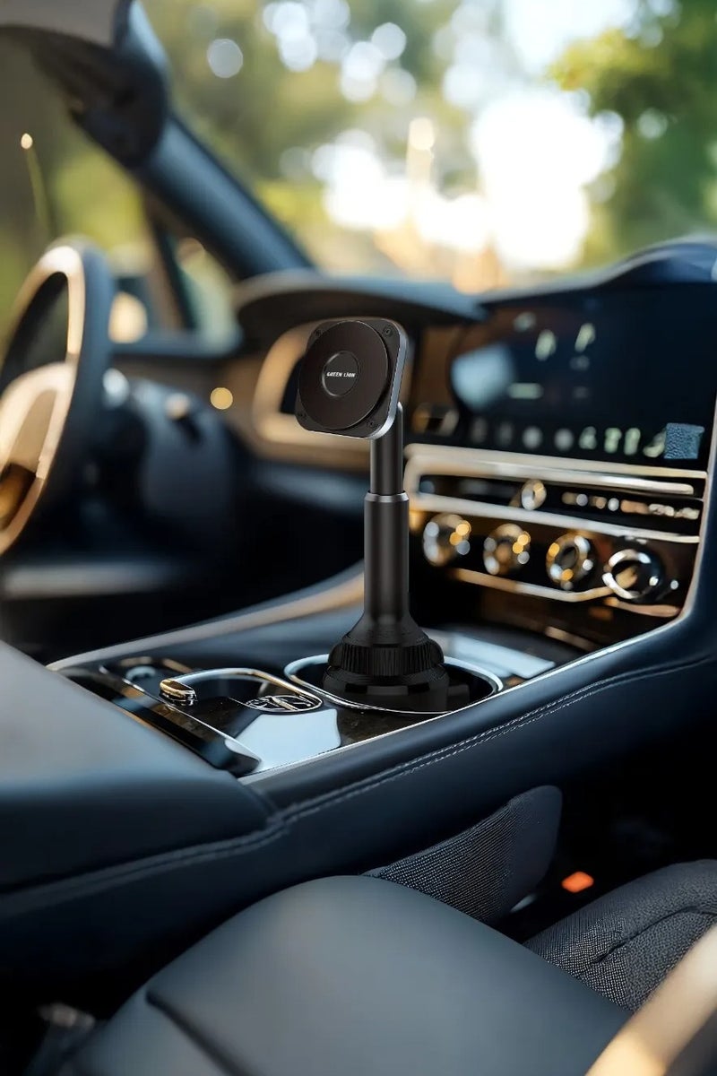 GREEN LION MagSafe Cup Phone Holder GX-43 with Universal Metal Ring & Sturdy Telescopic Arm / 360° Rotation / Anti-Slip Silicone Pad /  Cup Holder Fit Size: 3.0-4.0 - Black - Image 4