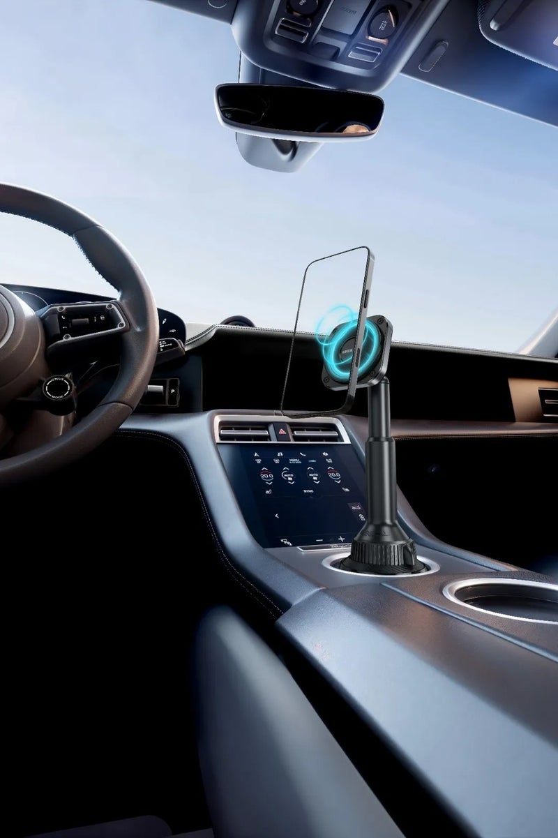 GREEN LION MagSafe Cup Phone Holder GX-43 with Universal Metal Ring & Sturdy Telescopic Arm / 360° Rotation / Anti-Slip Silicone Pad /  Cup Holder Fit Size: 3.0-4.0 - Black - Image 5