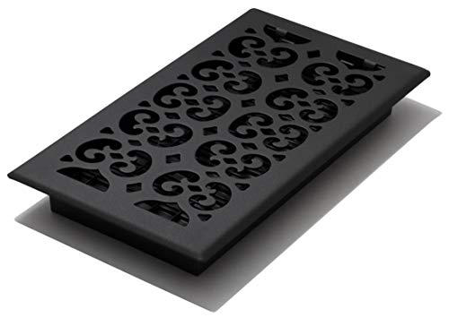 Decor Grates STH612 Classic Collection Floor Register, 6x12 Inches, Textured Black - Image 1
