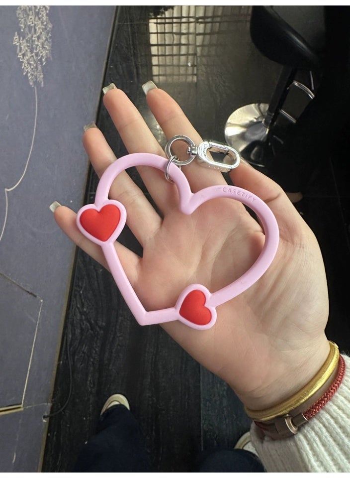 CASETiFY Heart Silicone Phone Ring Holder, Anti-Loss Lanyard Clip - Image 2