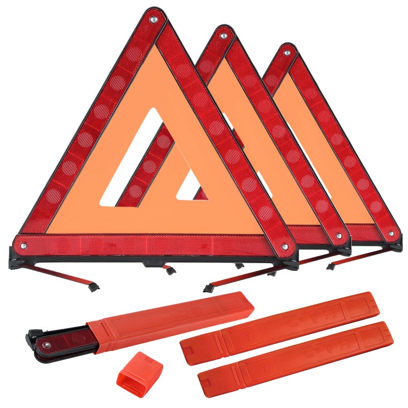 ATPEAM Warning Triangle Kit  3 Pack Reflective Safety Triangles for Vehicles