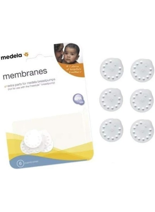 Medela أغشية بديلة من ميديلا، قطع غيار مضخة الثدي، مصنوعة بدون BPA، قطع غيار ميديلا الأصلية، بيضاء، 6 قطع (عبوة من 1) - Image 4
