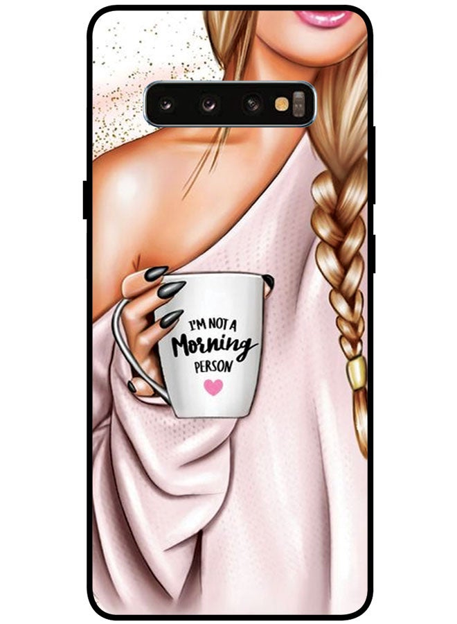 EYE CATCH Protective Case Cover For Samsung Galaxy S10 Plus 5G 6.7 Inches Smart Series Printed Protective Case Cover for Samsung S10 Plus 5G I'm Not A Morning Person - Image 1