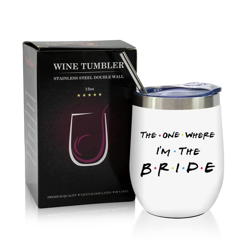 NewEleven Bridal Shower Gifts - Wedding Gifts For Bride - Bride To Be, Bachelorette Gifts, Engagement Gifts For Women - Bride Gifts For Bride To Be, Fiancee, Wifey, Her - 12 Oz Tumbler - Image 2