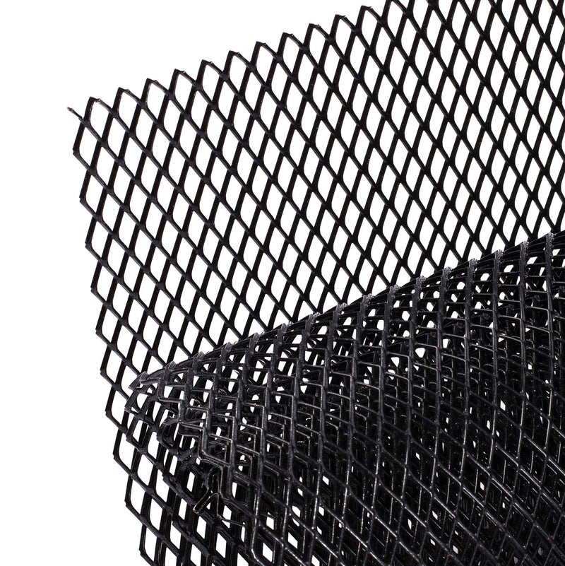 AggAuto Universal 40"x13" Car Grill Mesh - Aluminum Alloy Automotive Grille Insert Bumper 10x20mm Rhombic Hole, One of the Most Multifunctional Shape Grids 100x33cm Black - Image 1