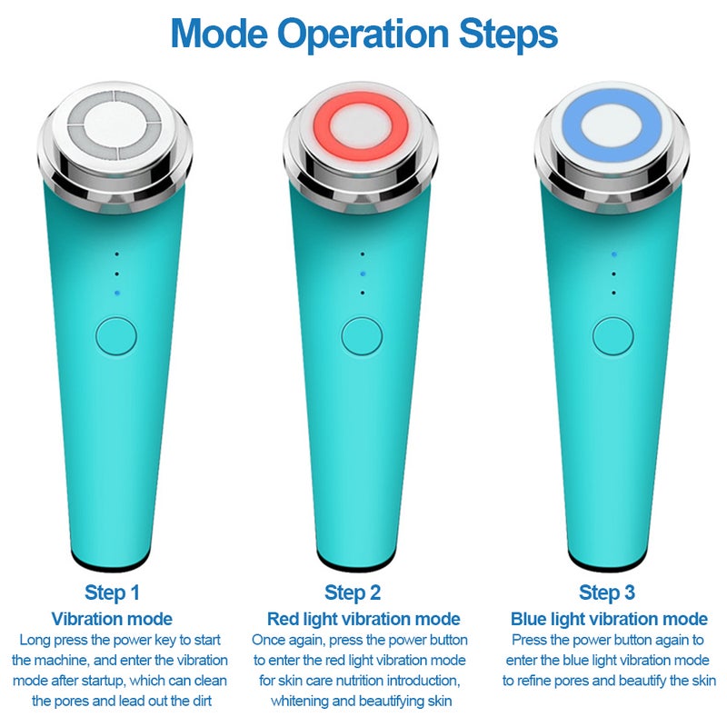 Face Electronic Ion Face Lifting Tighten Wrinkle Removal Skin Care Face Massager Red Blue Light Anti-aging Deep Cleansing Home Skin Care Device - Image 4