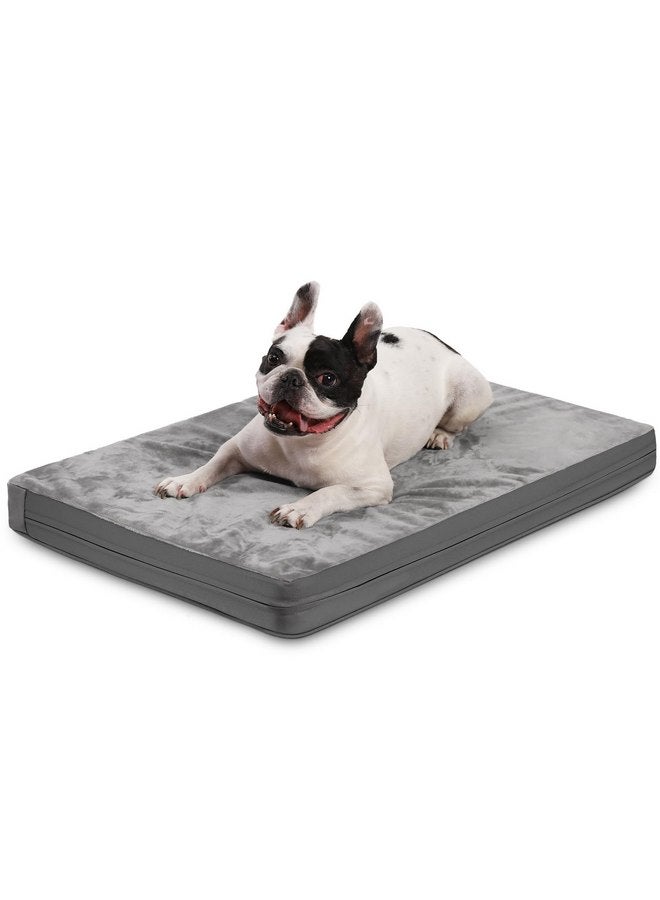 Vonabem Waterproof Dog Bed Medium Size Dog, Orthopedic Washable Crate Pad 30 inch, Foam Pet Bed with Removable Cover Reversible, Anti-Slip Kennel Pad 29"x18", Gray - Image 1