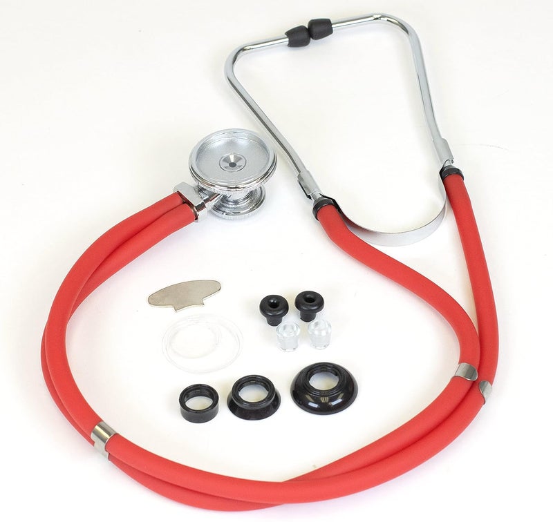 PRIMACARE DS-9295-RD 30" Sprague Rappaport Style Stethoscope for Doctors, Nurses and Medical Students, First Aid Professional Dual Head Cardiology Kit for Men, Women and Pediatric, RED - Image 3