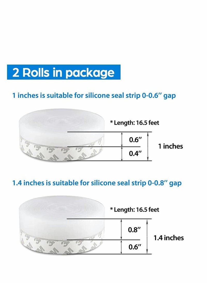Y&D Door Weather Stripping, Silicone Seal Strip Window Sealing Tape for Draft Stopper Adhesive Doors Windows and Shower Glass Gaps... - Image 2