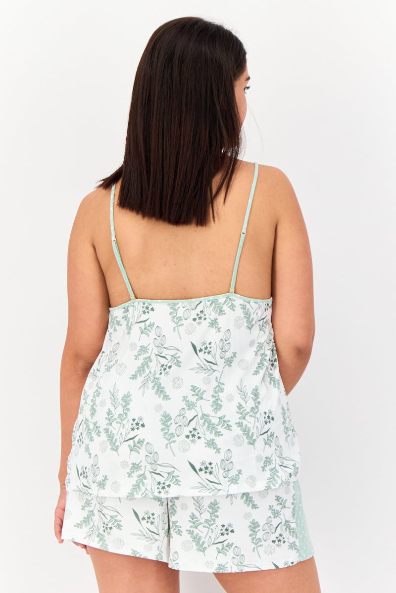 Flora Women 3 Pieces Floral Print Sleepwear Set, Multicolor - Image 3