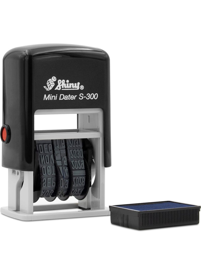 Shiny Rubber Stamp  S-300 Date Stamp - Blue - Image 3