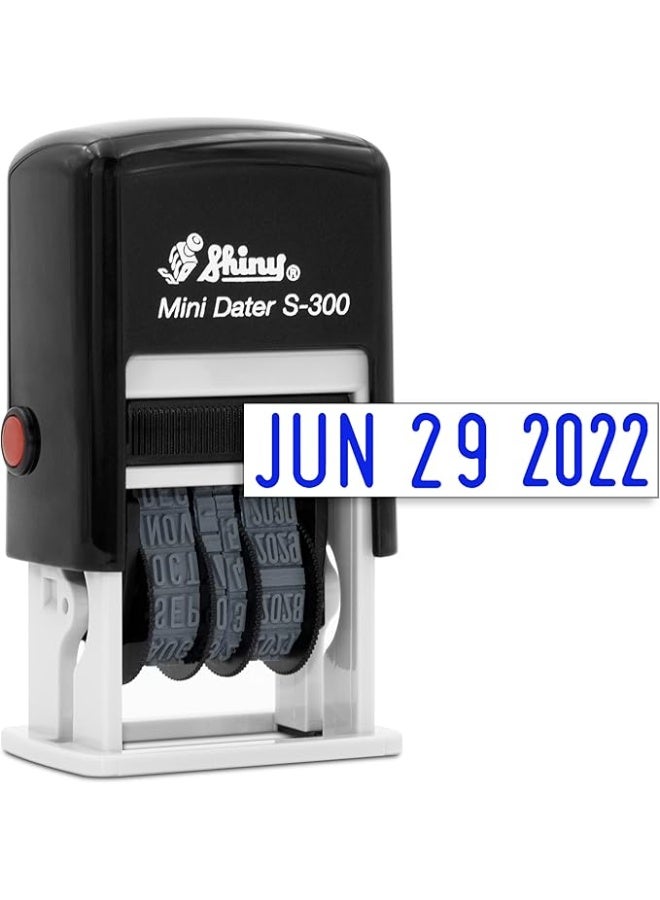 Shiny Rubber Stamp  S-300 Date Stamp - Blue - Image 1
