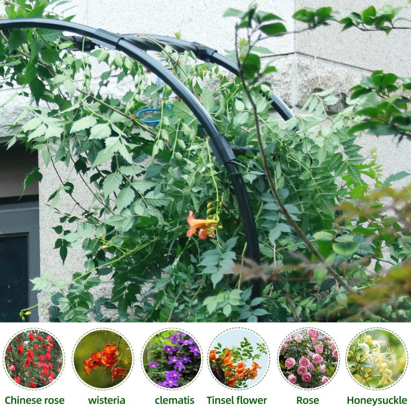 BUKLIYN Half Sided Arch Against The Wall Garden Arch Trellis - Garden Arch Arbor Trellis for Climbing Plants Outdoor - Garden Arch Trellis Arbor for Home Yard and Gardenï¼ˆBlackï¼‰ - Image 3