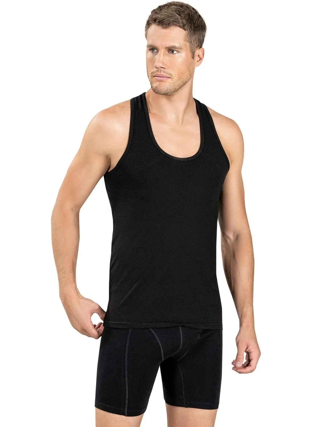 Jiber Men's Cotton Lycra Rambo Undershirt 136 - 9 Pieces