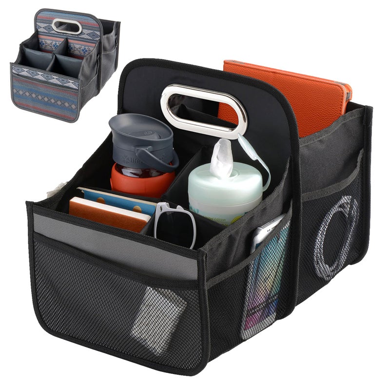 High Road Car Caddy with Cup Holders Front Seat Organizer for Drivers or Back Seat Organizer for Kids Portable Car Organizer with Easy OneHanded Carry Handle