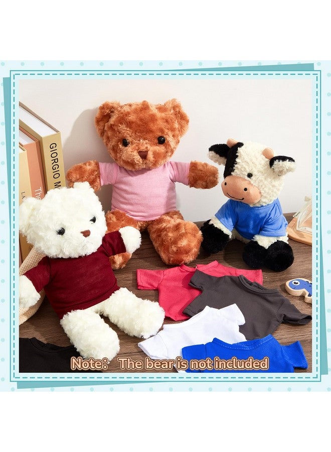 Jecery Jecery 8 Pcs Colorful Bear Clothes Tee Shirt Fit 14-18 Inches Bears Sublimation Stuffed Cute Tiny DIY Toy Make Your Own Plush Doll(Dark)  - Image 4