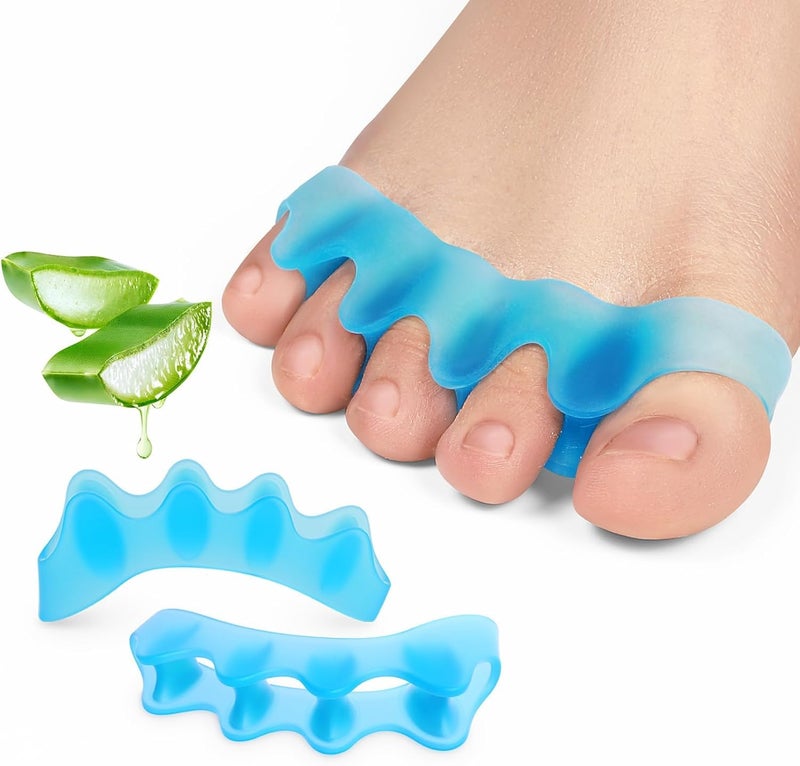 SEFLICA Toe Bunion Corrector Toe Separators For Feet | 5 Holes Silicon High Elastic Toe Straightener | Hammer Hallux Valgus Corrector Pain Relief | Achilles Stretcher - Blue (One Size) (Blue) - Image 1