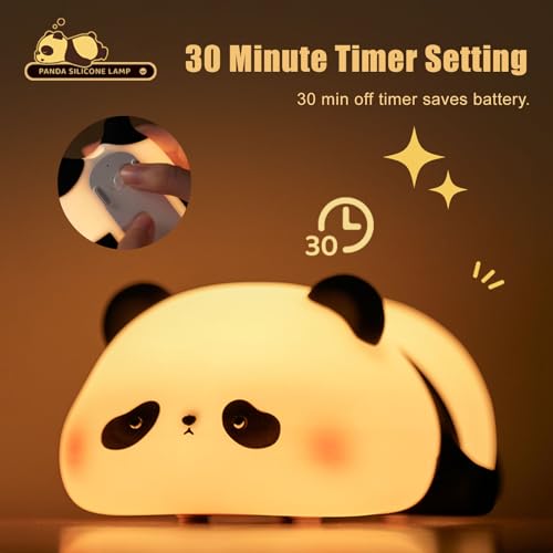 AGEK Panda Night Light for Kids, Cute Panda Lamp Silicone Nursery Night Light Bedroom Nightlights USB Rechargeable Bedside Lamp for Baby Children Toddlers Women Teen Girls Breastfeeding Gift - Image 5