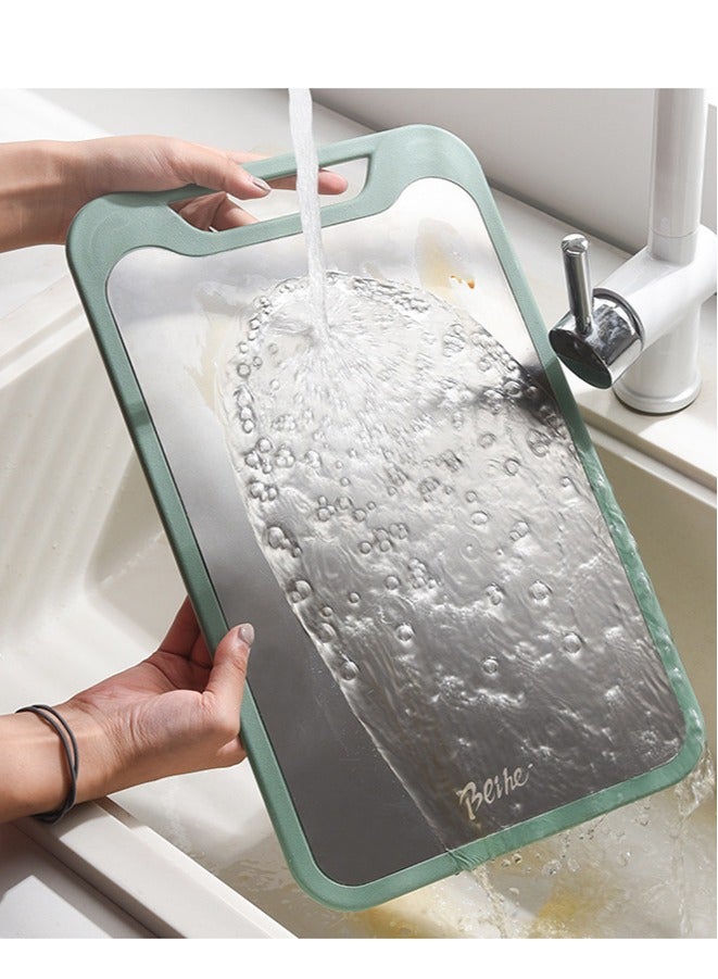 wowofa Cutting Board Two Sides Of Stainless Steel and Plastic Dual-purpose Multifunctional Cut Vegetables and Meat Chopping Board Pink - Image 4