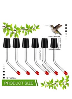 Generic 6 Hummingbird Feeder Tubes with Replacement Parts for Easy Garden Feeding Red Color  - Image 2
