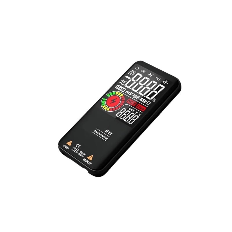 S10 Digital Multimeter 9999 Counts Color LCD Display DC AC Voltage Capacitor Ohm Diode NCV Hz Tester Black - Image 3