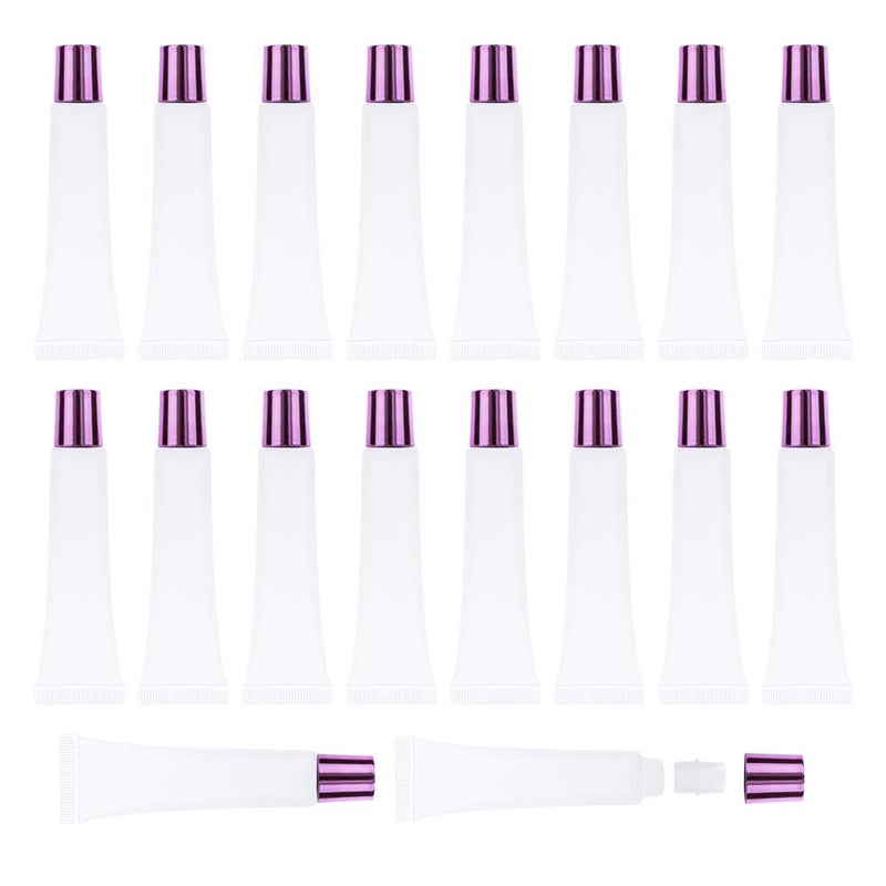 AJLTPA AJLTPA 50Pcs 15ml Lip Gloss Squeeze Tubes, Pink Purple Lip Gloss Containers Empty, Refillable Soft Clear Tubes for DIY Lipgloss Balm Cosmetic (Pink Purple)  - Image 1