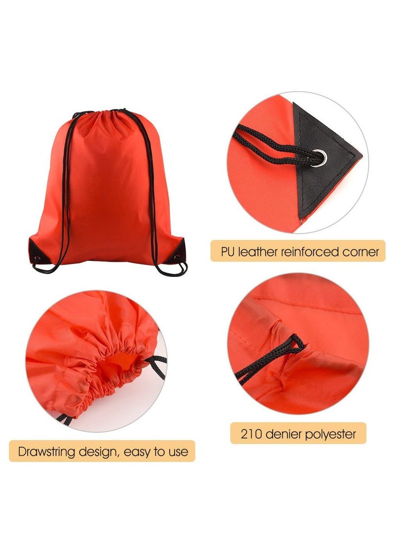 KASTWAVE Drawstring Backpack, 8 Pcs Waterproof Drawstring Gym Bag String Swimming Bag for Adults and Kids, Folding Beach School Sport Toiletry Trainer Bag Travel Organiser Bag for Clothes Shoes  - Image 4