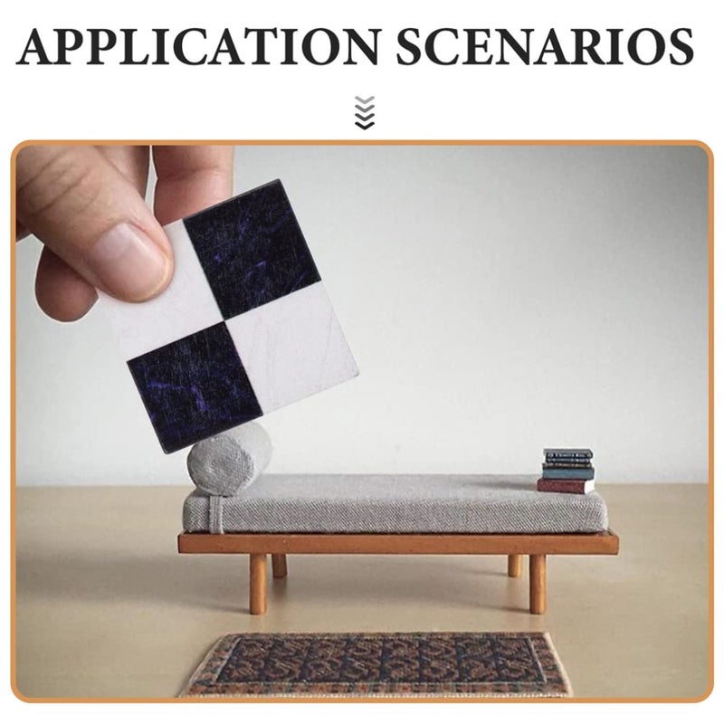 Toddmomy 27pcs Dollhouse Black White Spanish Mosaic Floor Tile Sheet Miniature Flooring Wallpaper for Miniature Dollhouse Accessories Photo Props - Image 5