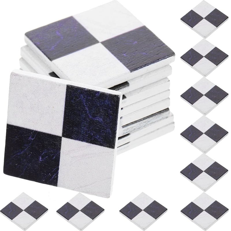 Toddmomy 27pcs Dollhouse Black White Spanish Mosaic Floor Tile Sheet Miniature Flooring Wallpaper for Miniature Dollhouse Accessories Photo Props - Image 1
