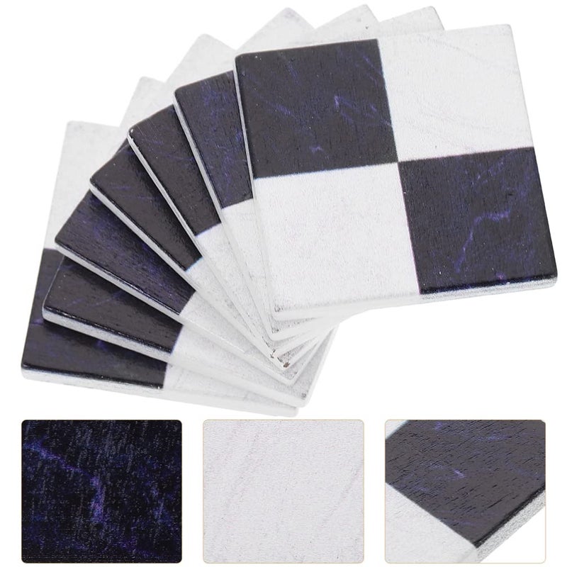 Toddmomy 27pcs Dollhouse Black White Spanish Mosaic Floor Tile Sheet Miniature Flooring Wallpaper for Miniature Dollhouse Accessories Photo Props - Image 3