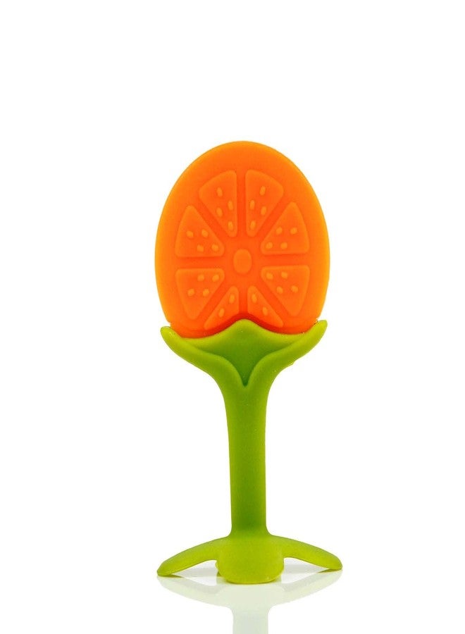 Chanak Baby Silicone Teether, Fruit Teether for Toddlers,100% Food Grade Silicone Teether, Non-Toxic & Latex Free Suitable for Kids Above 3 Months, BIS Approved. (Orange) - Image 1