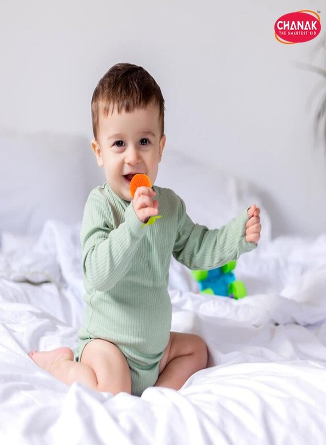 Chanak Baby Silicone Teether, Fruit Teether for Toddlers,100% Food Grade Silicone Teether, Non-Toxic & Latex Free Suitable for Kids Above 3 Months, BIS Approved. (Orange) - Image 3
