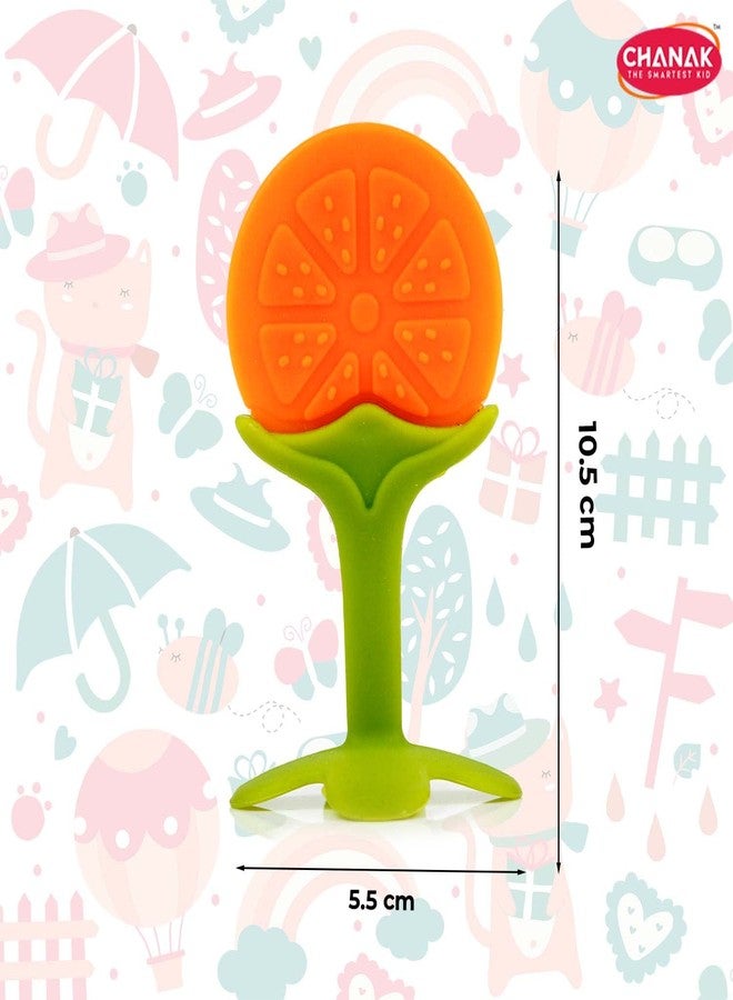 Chanak Baby Silicone Teether, Fruit Teether for Toddlers,100% Food Grade Silicone Teether, Non-Toxic & Latex Free Suitable for Kids Above 3 Months, BIS Approved. (Orange) - Image 5