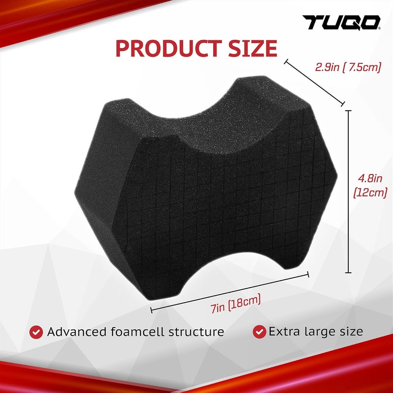 TUQO Ergonomic Diamond-Shaped Car Wash Sponge | Criss-Cross Pattern | Ultra-Soft Foam for Soap & Rinseless Wash | Ideal for Car Detailing & Cleaning – Model TQ456 - Image 2