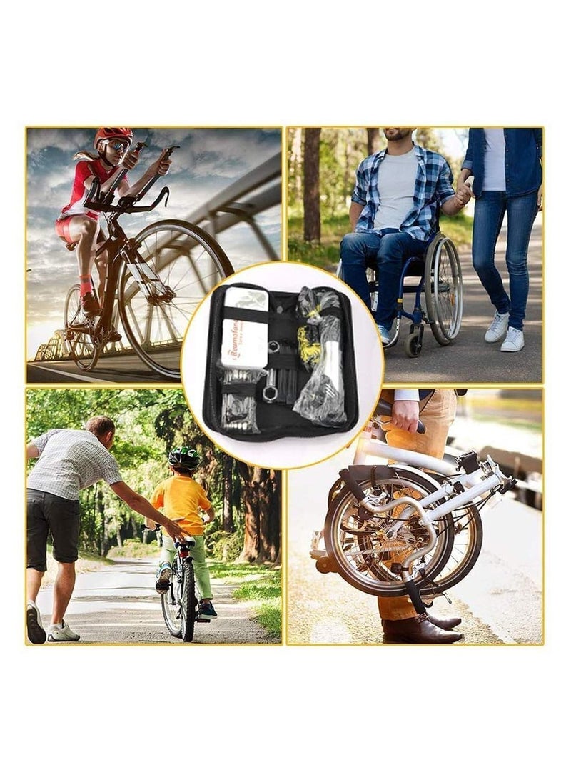 Y&D Bike Tyre Repair Tool Kit Multitool Portable Waterproof Bicycle Bag with Mini Pump Puncture Accessories for Cycling Essentials Kit - Image 4