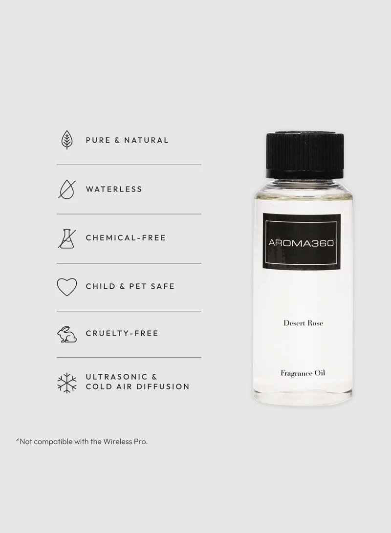 AROMA360 Desert Rose Fragrance Oil Blend - Hotel Inspired for Luxury Essential Oil Diffusers - Aromatherapy Scent Diffuser Oil - Oud Wood, Damask Rose, and Clove