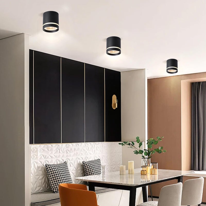 Harold Electricals 12 Watt Black Surface Mounted LED Light Cylinderical COB Spotlight Ceiling Downlight for Office Showroom Studio Shop Home Living Room Warm White Light 75X100MM - Image 4