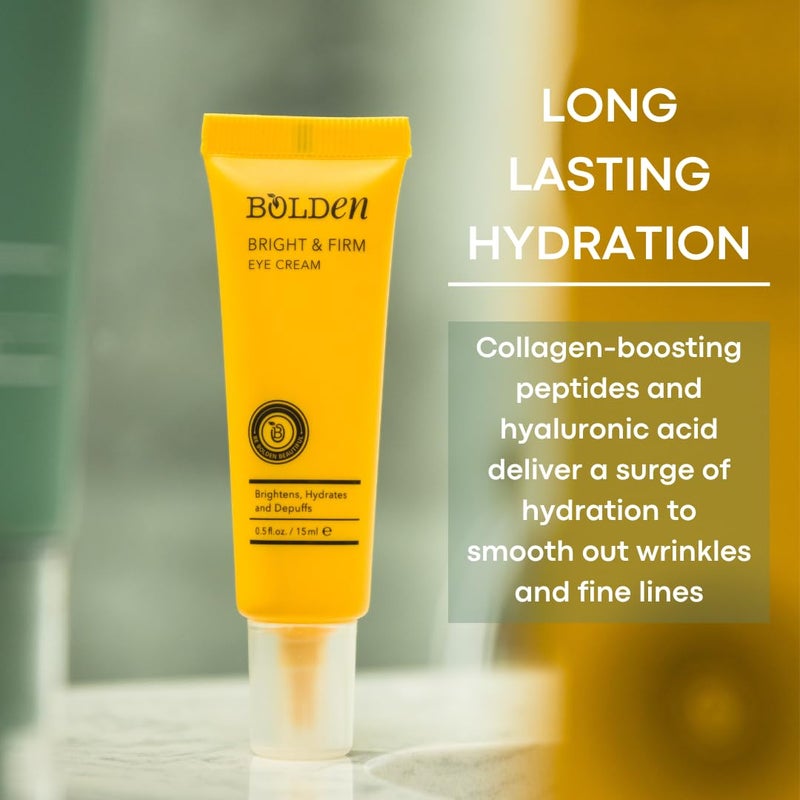 BOLDEN Bright & Firm Eye Cream | Under Eye Cream for Dark Circles & Puffiness | Hydrates and Improves Wrinkles | Fragrance Free | 0.5 Fl Oz - Image 3