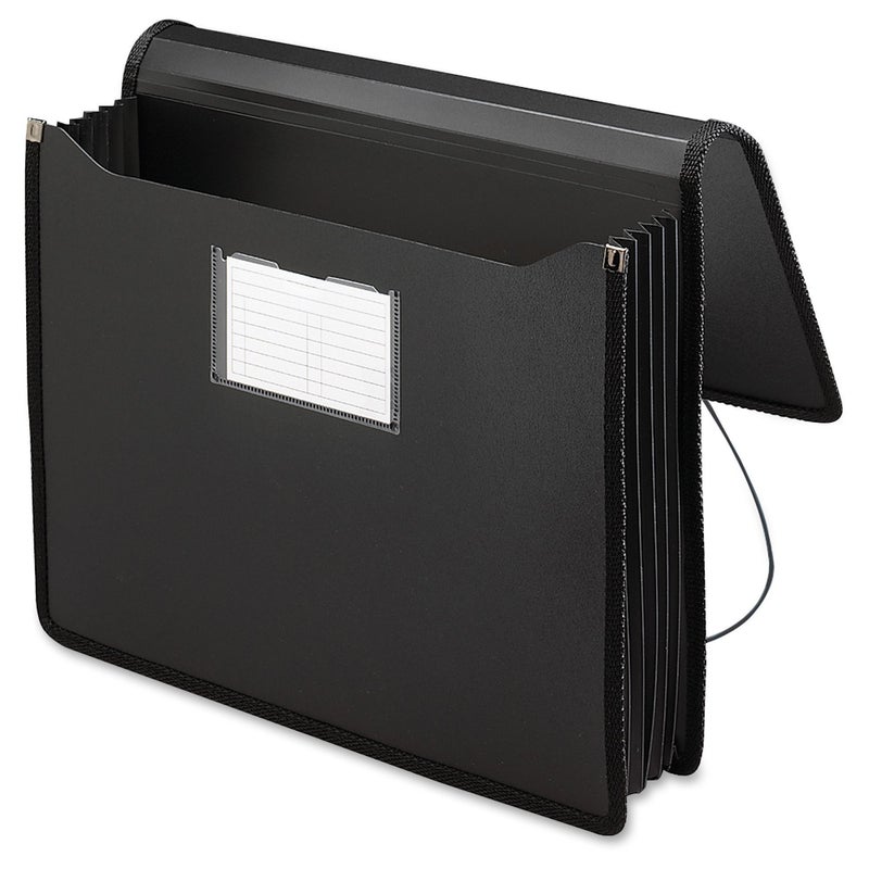 Smead Poly Wallet, Accordion File Organizer for File Folders, Letter Size, Black, 5-1/4 inch Expansion, Office Supplies, Document Organizer (71500) - Image 1