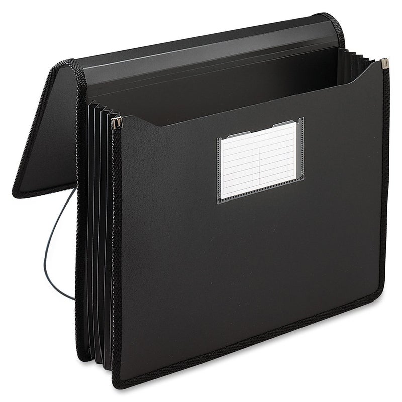 Smead Poly Wallet, Accordion File Organizer for File Folders, Letter Size, Black, 5-1/4 inch Expansion, Office Supplies, Document Organizer (71500) - Image 2