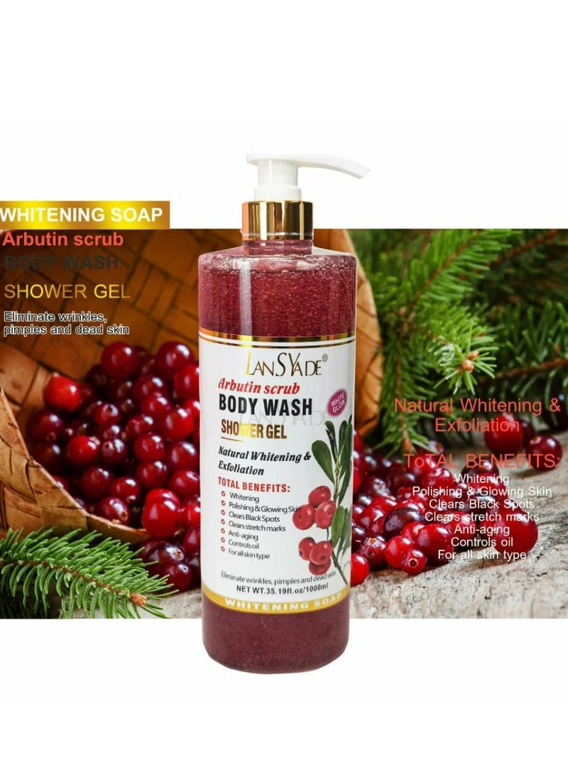 LANSYADE Arbutin Scrub Body Wash And Shower Gel 1000 ML - Image 2