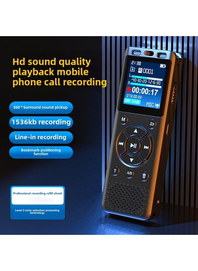 قلم تسجيل 2025 عالي الوضوح، تسجيل مؤتمرات الصوت إلى النص، محاضرات الطلاب، تقليل الضوضاء، محمول عبر الحدود، اللون: أسود، السعة: 16 جيجابايت - Image 2