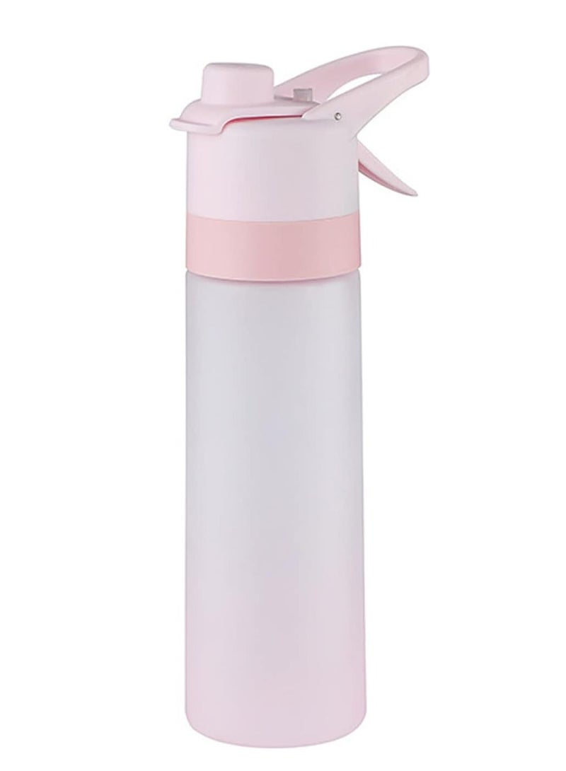 Loquat 2-in-1 Mist and Drinking Function Water Bottle– 650ml Leak-Proof Sports Bottle for Office, Gym, Running(Pink). - Image 1