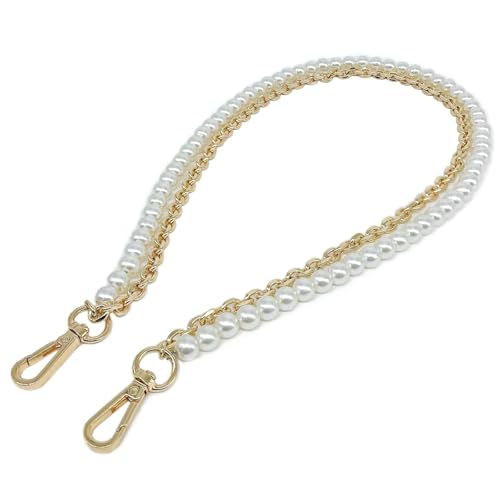 Model Worker 31.5" Imitation Pearl Chain Purse Strap Replacement Handbag Shoulder Bag Clutches Chain Strap with Metal Buckles (Gold) - Image 5