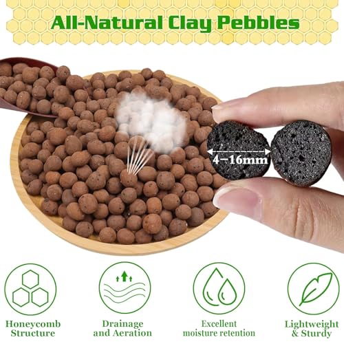 Legigo 4 LB Organic Leca Clay Pebbles for Plants, 4mm-16mm 100% Natural Leca Balls for Indoor Plants, Hydroton Clay Pebbles for Plants Hydroponic Aquaponics Growing Orchid Drainage Terrarium - Image 2