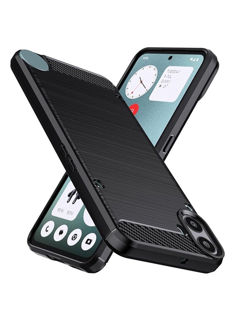 Nothing CMF Phone 1 Case,Flexible TPU [Brushed Texture] [Anti-Slip] Shockproof Protection Bumper Phone Cover,Slim Case Cover for Nothing CMF Phone 1,Black - Image 1
